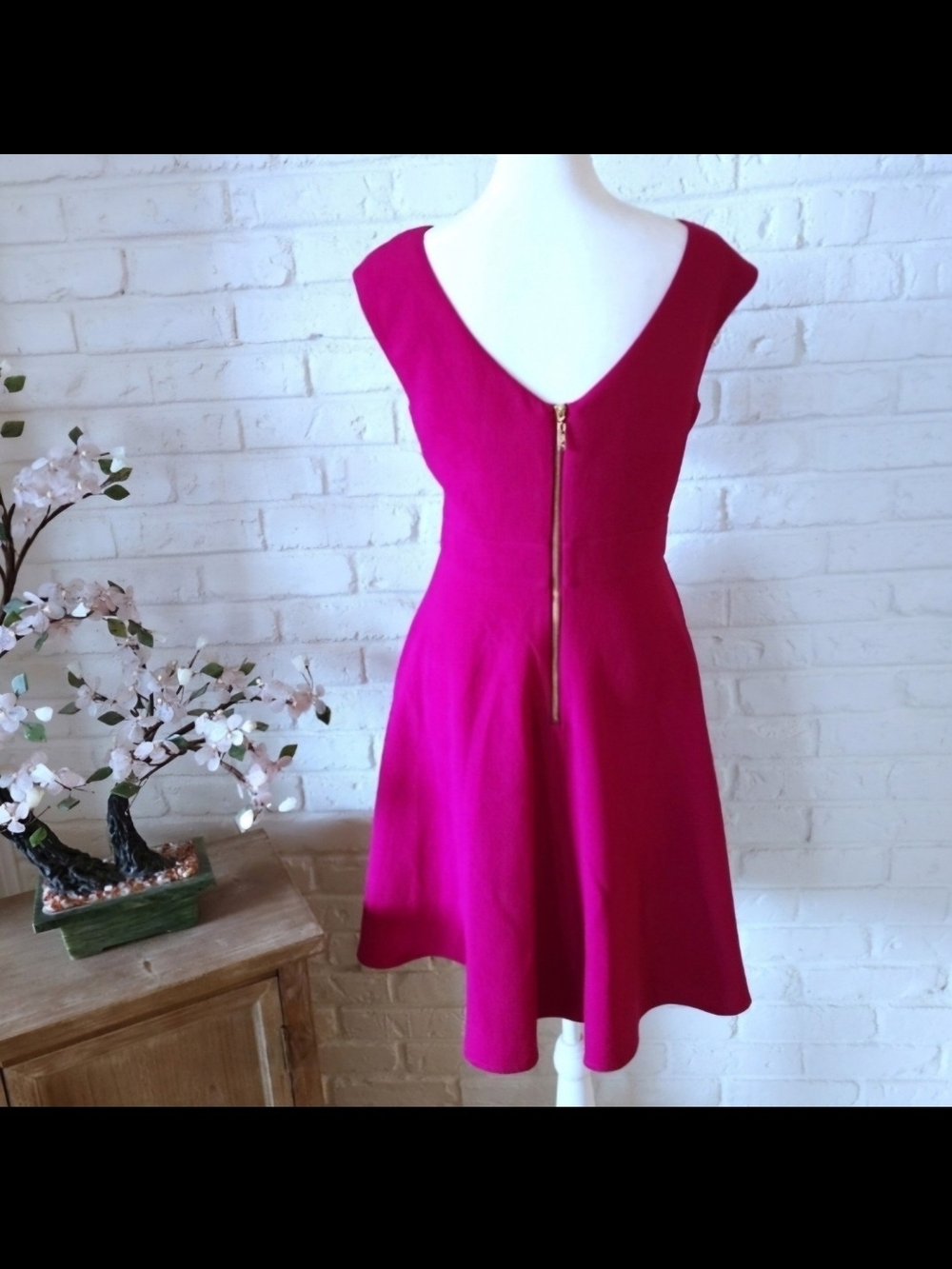 Eliza J Fuchsia Layered Fit-and-Flare Dress - Picture 5 of 12